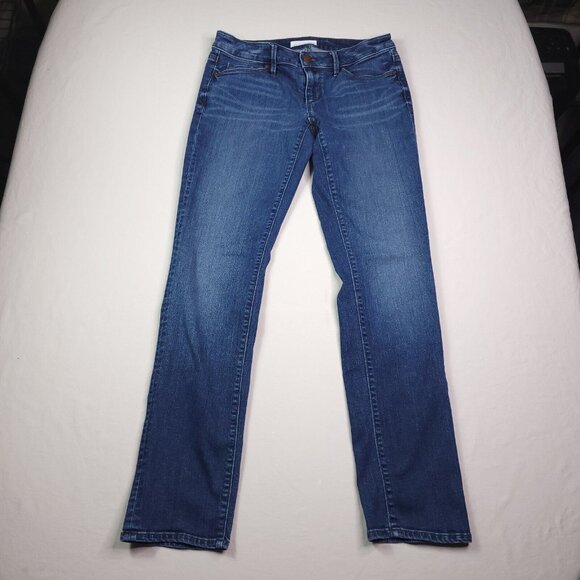 Ann Taylor Womens Loft Curvy Straight Jeans 25 Low Rise Medium Wash Stretch - Picture 4 of 9